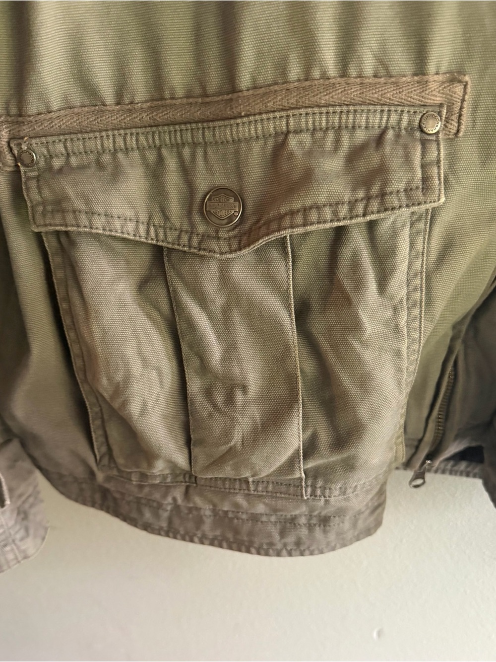 Grey Harley Davidson Jacket Mens XL Embroidered - Picture 5 of 9